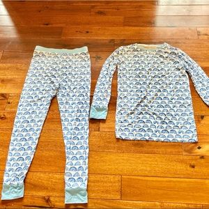 LS Little Sleepies Blue Rainbows long sleeve pj set size 9/10